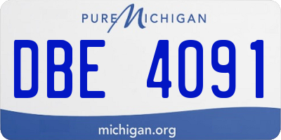 MI license plate DBE4091