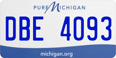 MI license plate DBE4093