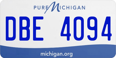MI license plate DBE4094