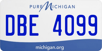 MI license plate DBE4099