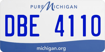 MI license plate DBE4110