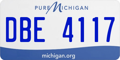 MI license plate DBE4117