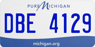 MI license plate DBE4129