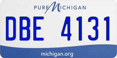 MI license plate DBE4131