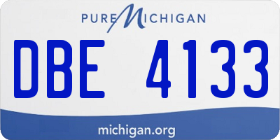 MI license plate DBE4133