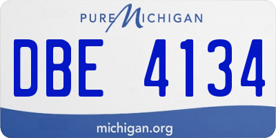 MI license plate DBE4134