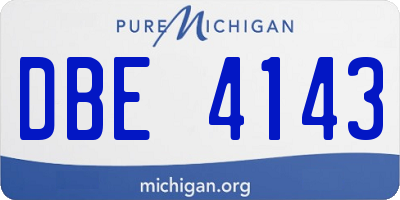 MI license plate DBE4143