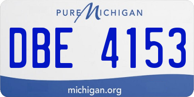 MI license plate DBE4153