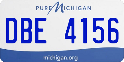 MI license plate DBE4156