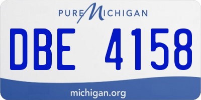 MI license plate DBE4158