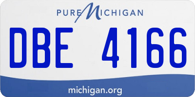 MI license plate DBE4166