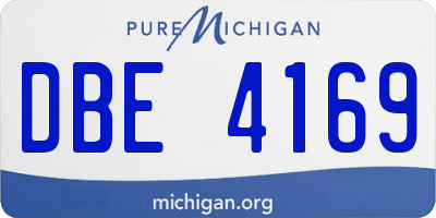 MI license plate DBE4169