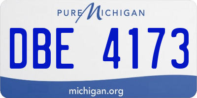 MI license plate DBE4173