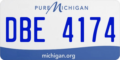 MI license plate DBE4174