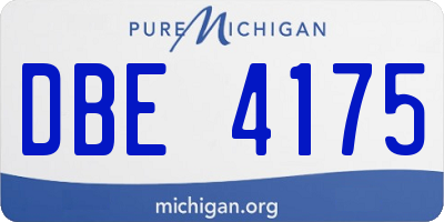 MI license plate DBE4175