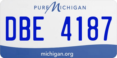 MI license plate DBE4187