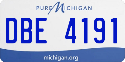 MI license plate DBE4191