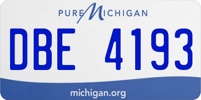 MI license plate DBE4193