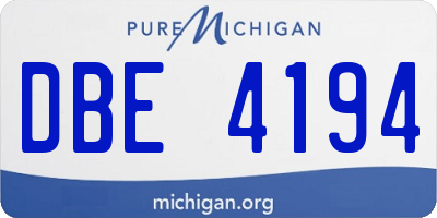 MI license plate DBE4194