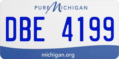 MI license plate DBE4199