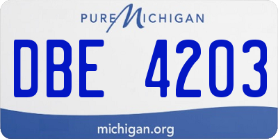 MI license plate DBE4203