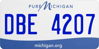 MI license plate DBE4207