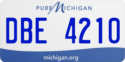 MI license plate DBE4210