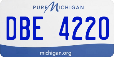 MI license plate DBE4220