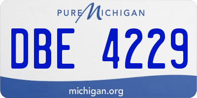 MI license plate DBE4229