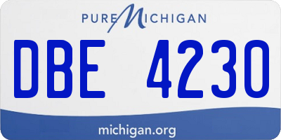 MI license plate DBE4230