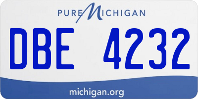 MI license plate DBE4232