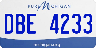 MI license plate DBE4233