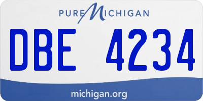 MI license plate DBE4234