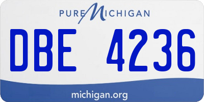 MI license plate DBE4236