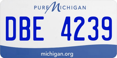 MI license plate DBE4239