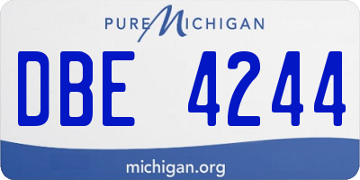 MI license plate DBE4244