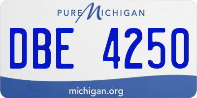 MI license plate DBE4250
