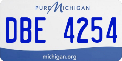 MI license plate DBE4254