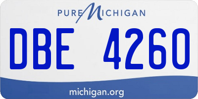 MI license plate DBE4260
