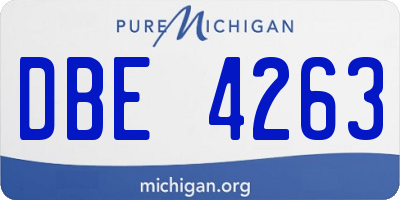 MI license plate DBE4263