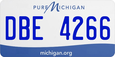 MI license plate DBE4266