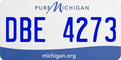 MI license plate DBE4273