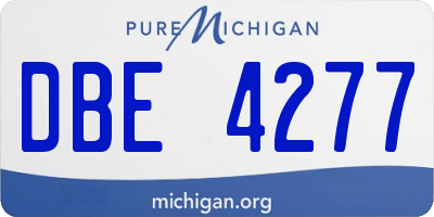 MI license plate DBE4277