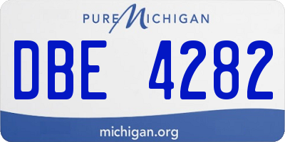 MI license plate DBE4282
