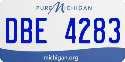 MI license plate DBE4283