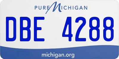 MI license plate DBE4288