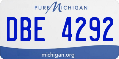 MI license plate DBE4292