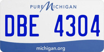 MI license plate DBE4304