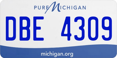 MI license plate DBE4309