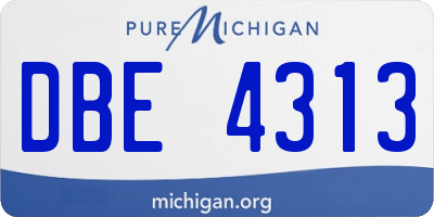 MI license plate DBE4313